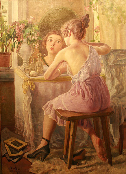 В.Ф. Мей.  Портрет жены в интерьере