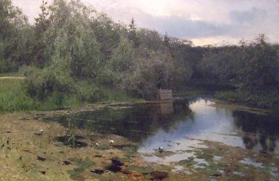 Г.Ф.Ярцев. Пруд в имении Трубецких Ахтырка.    
