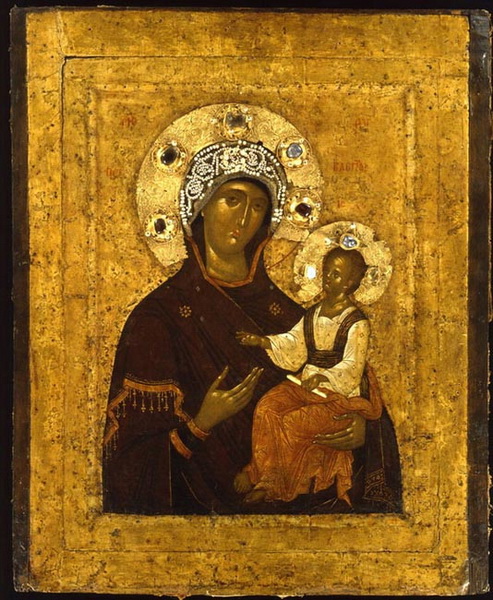 Икона в окладе. Богоматерь Перивлепта. Византия. Конец XIV в.