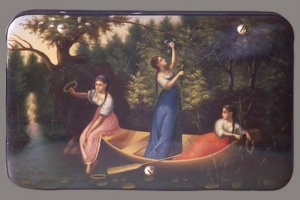 Шкатулка «Гадание». Фабрика Лукутиных. 1880-1890 - е годы