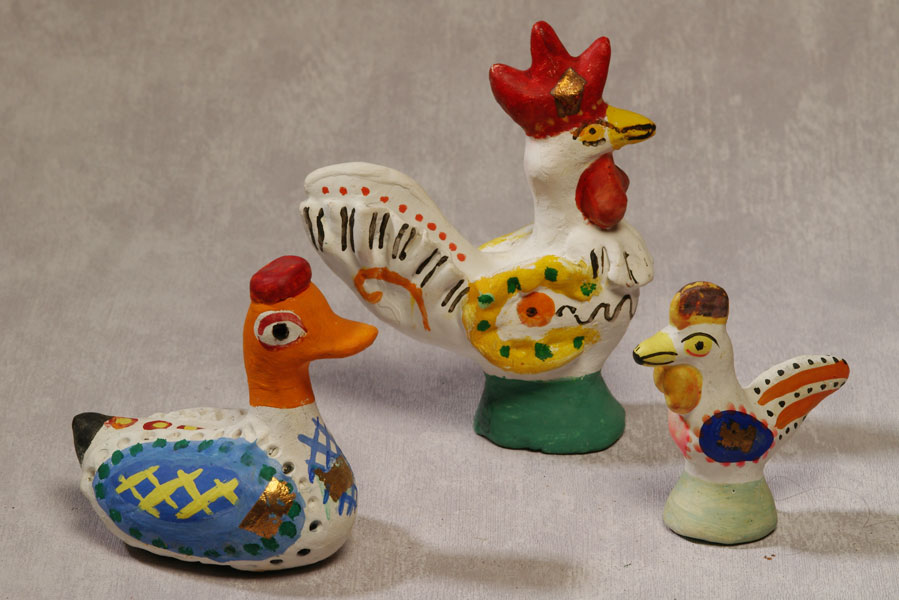 Домашние птицы (утка, петух, курица). 1974-76 гг.