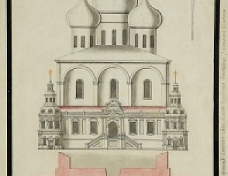 Чертёж из архитектурного альбома Троице-Сергеевой лавры. XVIII в.