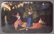 Шкатулка «Гадание» 1880-1890 - е годы. Фабрика Лукутиных
