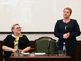 Наталья Васильевна Григорьева, первый заместитель директора Сергиево-Посадского музея-заповедника,<br>Оксана Владимировна Ероханова, Глава Сергиево-Посадского городского округа